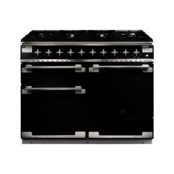 Rangemaster Elise 110cm Dual Fuel 94200 Range Cooker in Gloss Black with 6 Burner FSD Hob